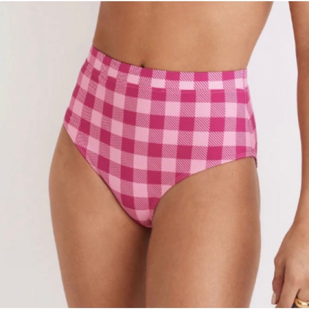 Solid & Striped Lilo Orchard Gingham High Rise Bikini Bottom NWT Size Large